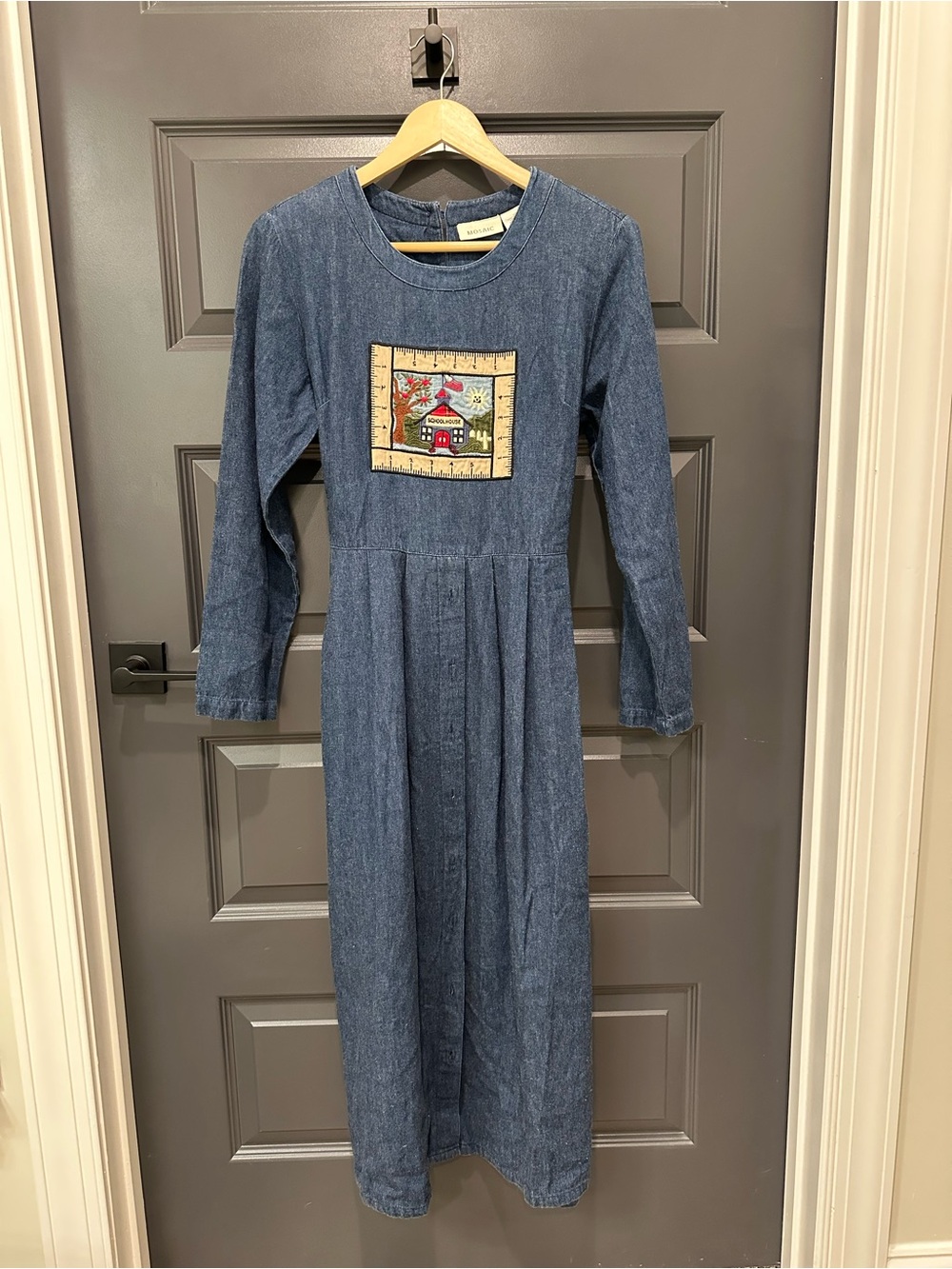 Vintage Schoolhouse Denim Maxi Dress